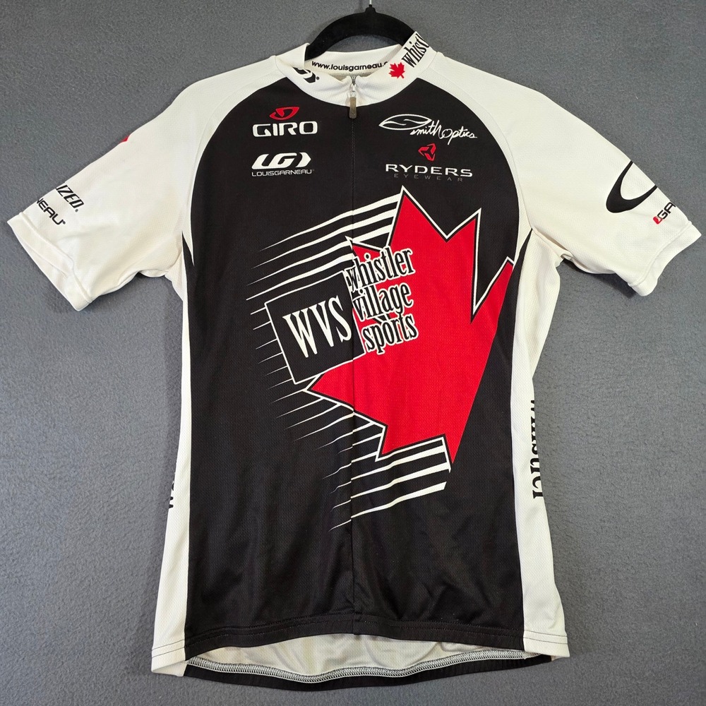 Louis Garneau Whistler Village Sports Cycling Jersey Mens Small Black Red Canada